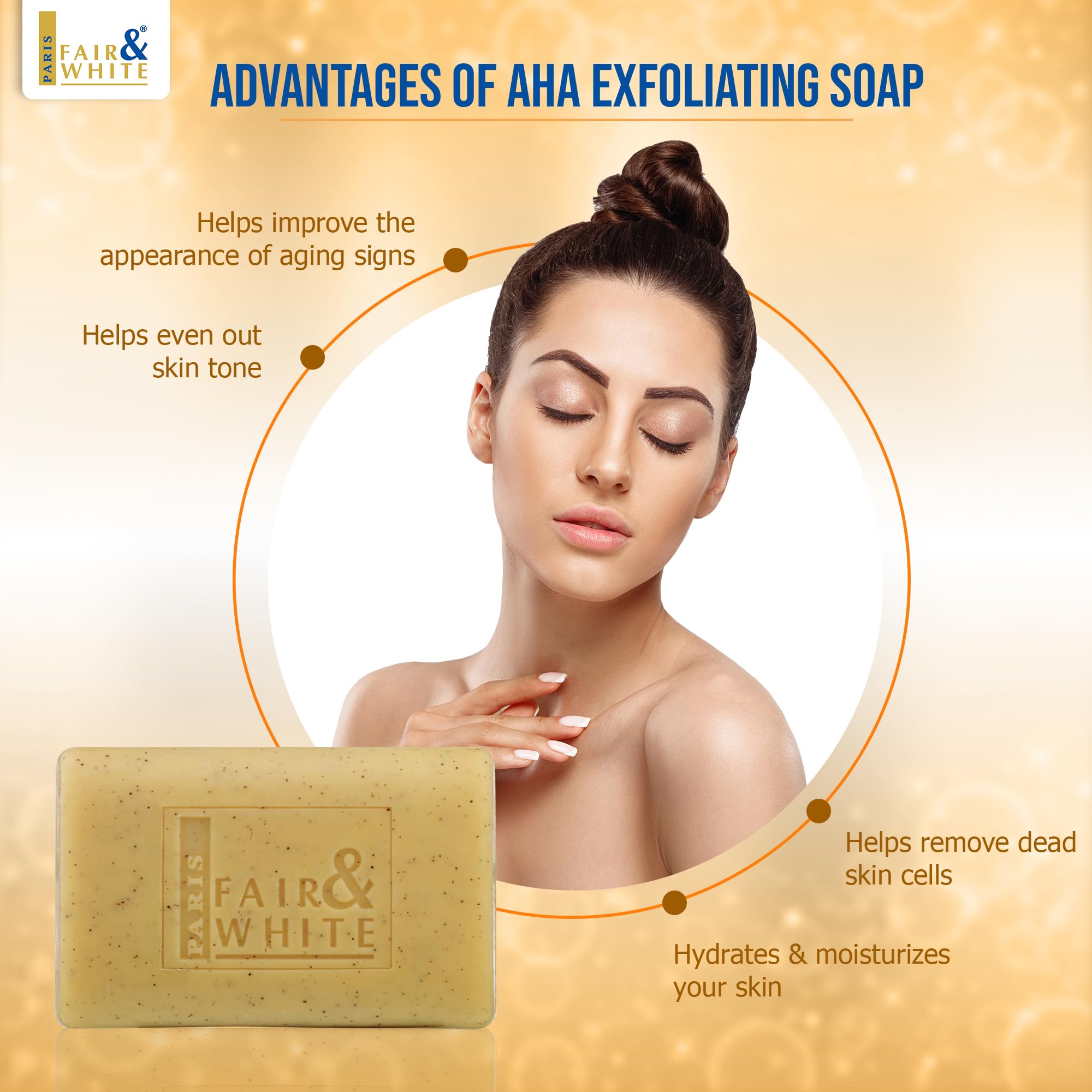 Amazon.com : FAIR & WHITE Original AHA Exfoliating Soap - 200g / 7oz  Skin  Brightening Soap, Lactic Acid Bar, Fade Dark Spots on: Face, Knees, Body &  Armpits : Therapeutic Skin