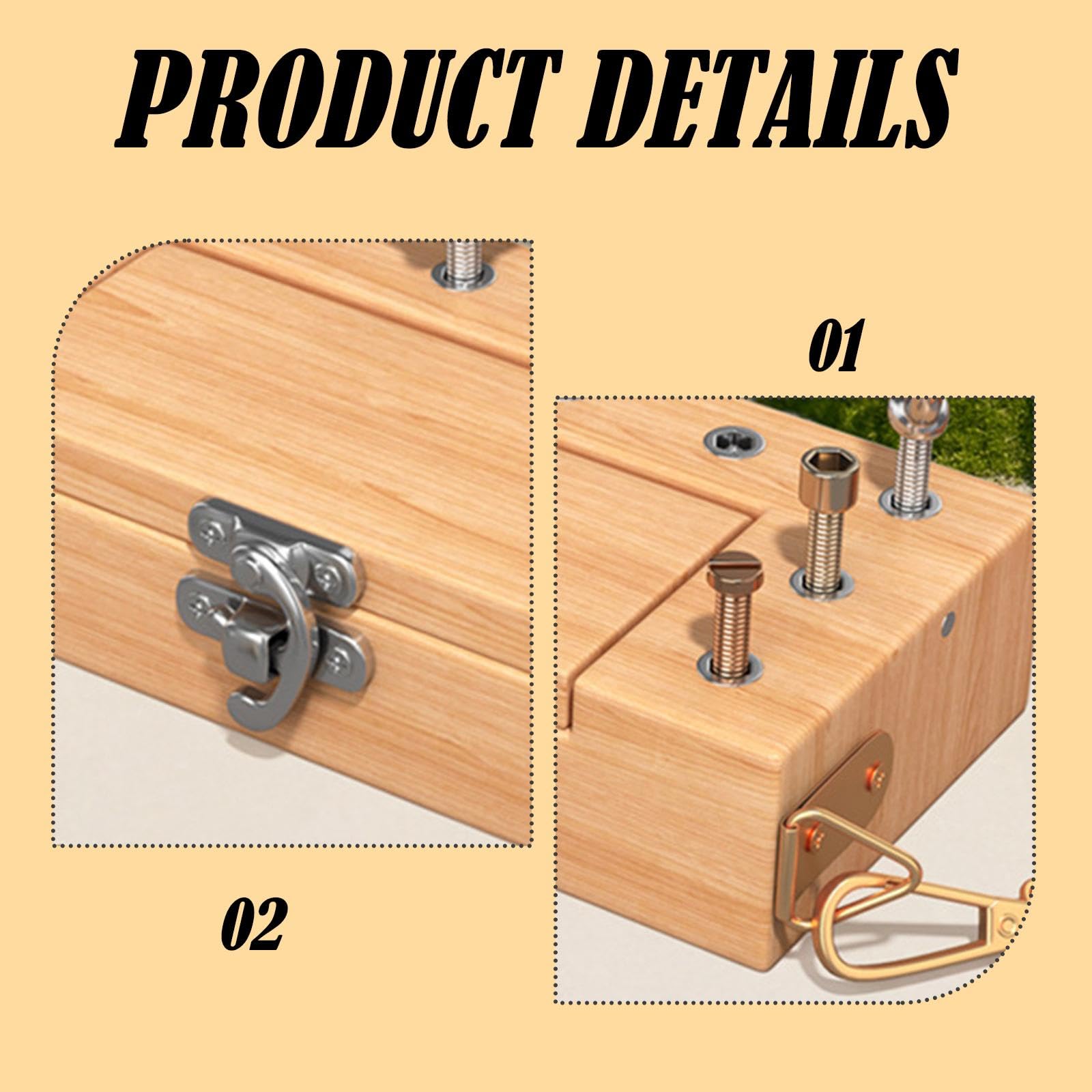 Sharplace Set di Attrezzi Giocattolo per Bambini con Tracolla, Robusto e Resistente, con Base in Legno per l'apprendimento, Adatto a Bambini di 3, 4 e 5