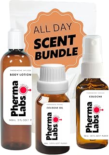 Pheromone Infused All Day Bundle: Cologne, Body Oil, Body Lotion (3 items) - for Him [Attract Women]