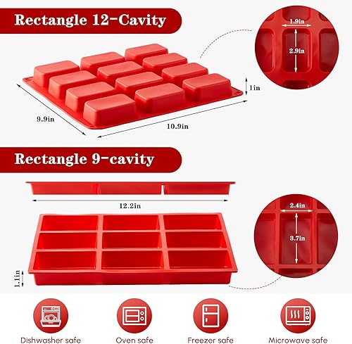 Miniatura 2 de 4 piezas de 9 tazas12 tazas de silicona para magdalenas para hornear antiadherentes cuadradosredondos moldes de silicona de tamaño regular para