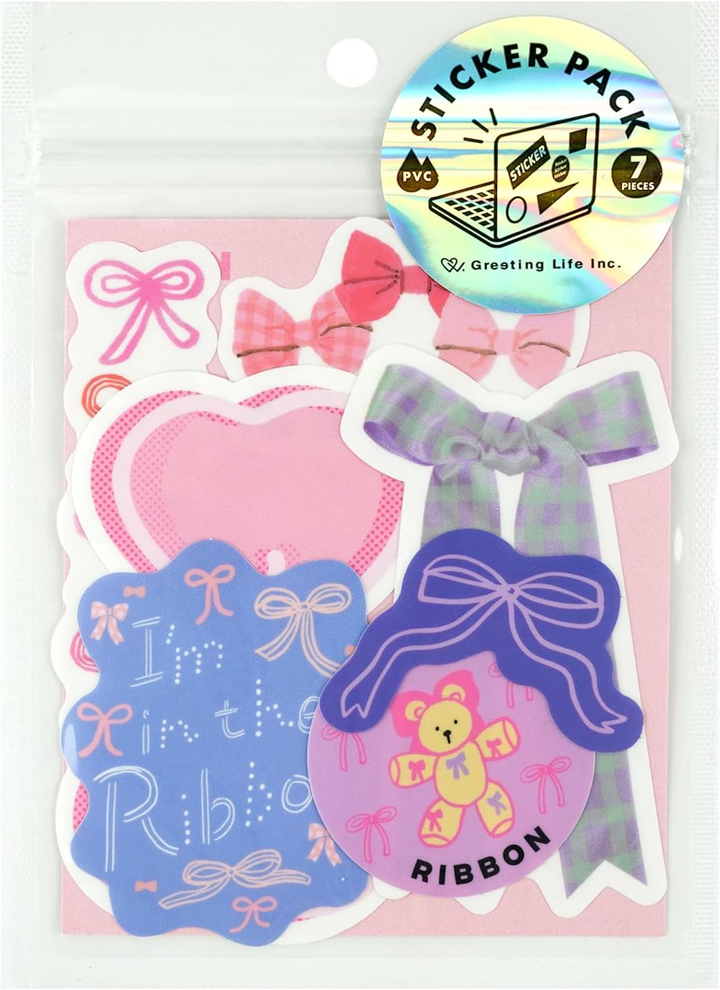 Greeting Life Sticker Pack Ribbon GLCK-71 Pink