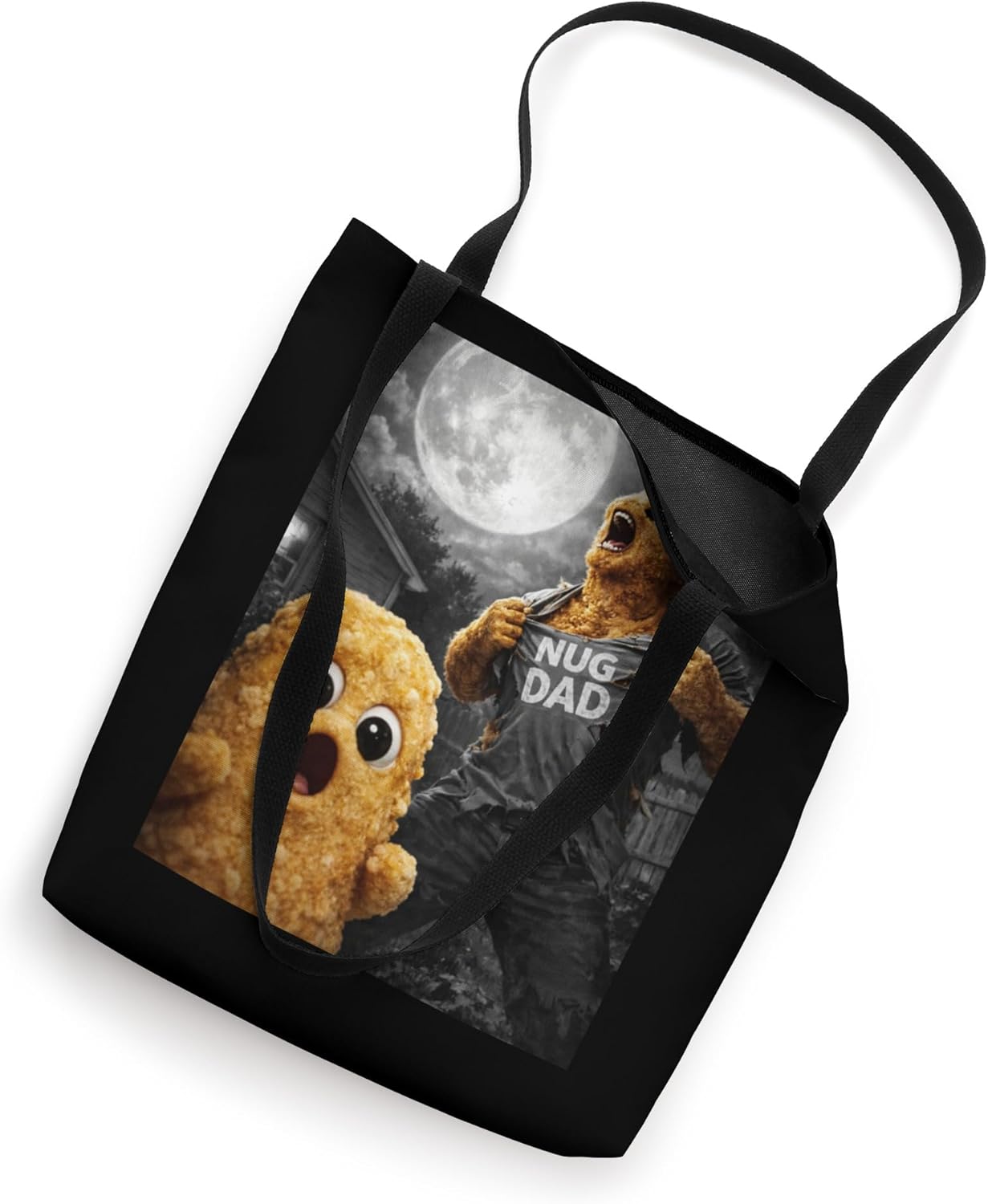 Chicken Nugget Nug Dad Funny Vintage Horror Men's Man Selfie Tote Bag