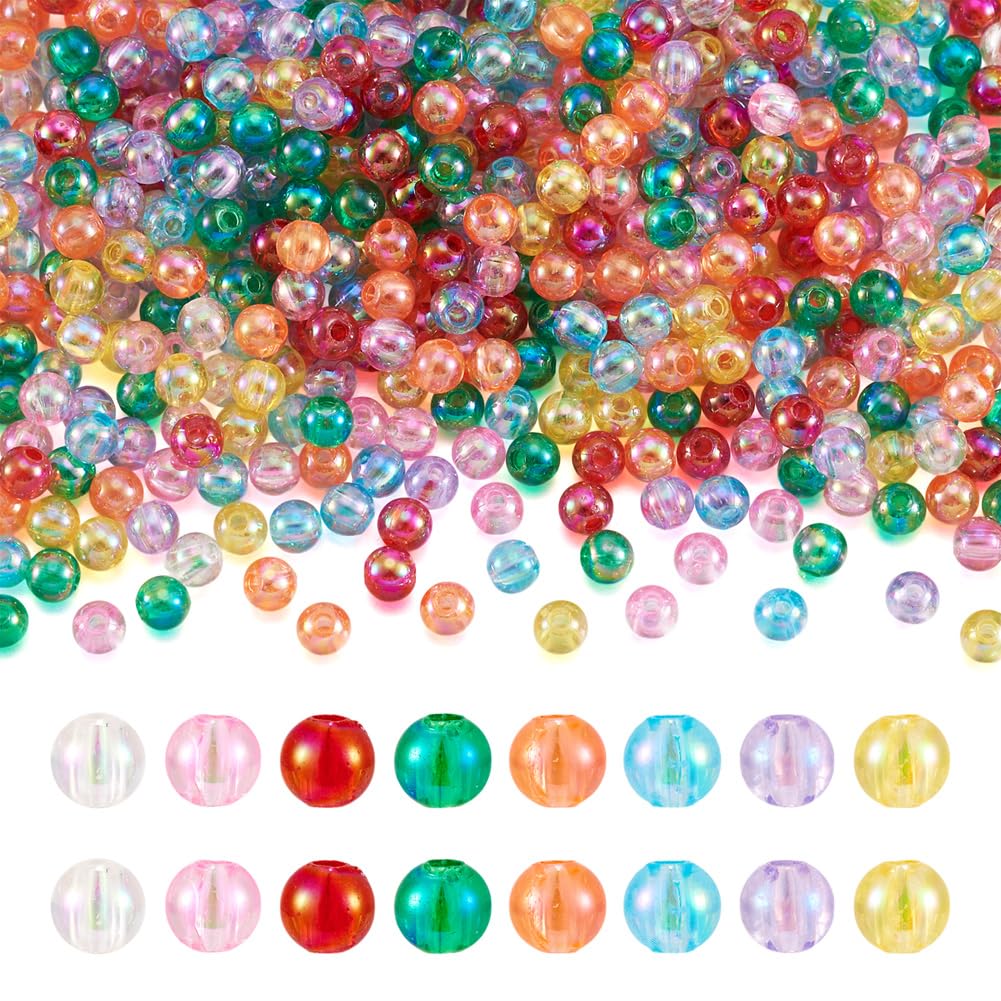 Pandahall 416pcs 6mm Acrylic Round Beads – Mixed Crystal AB Colors For DIY Jewelry Making