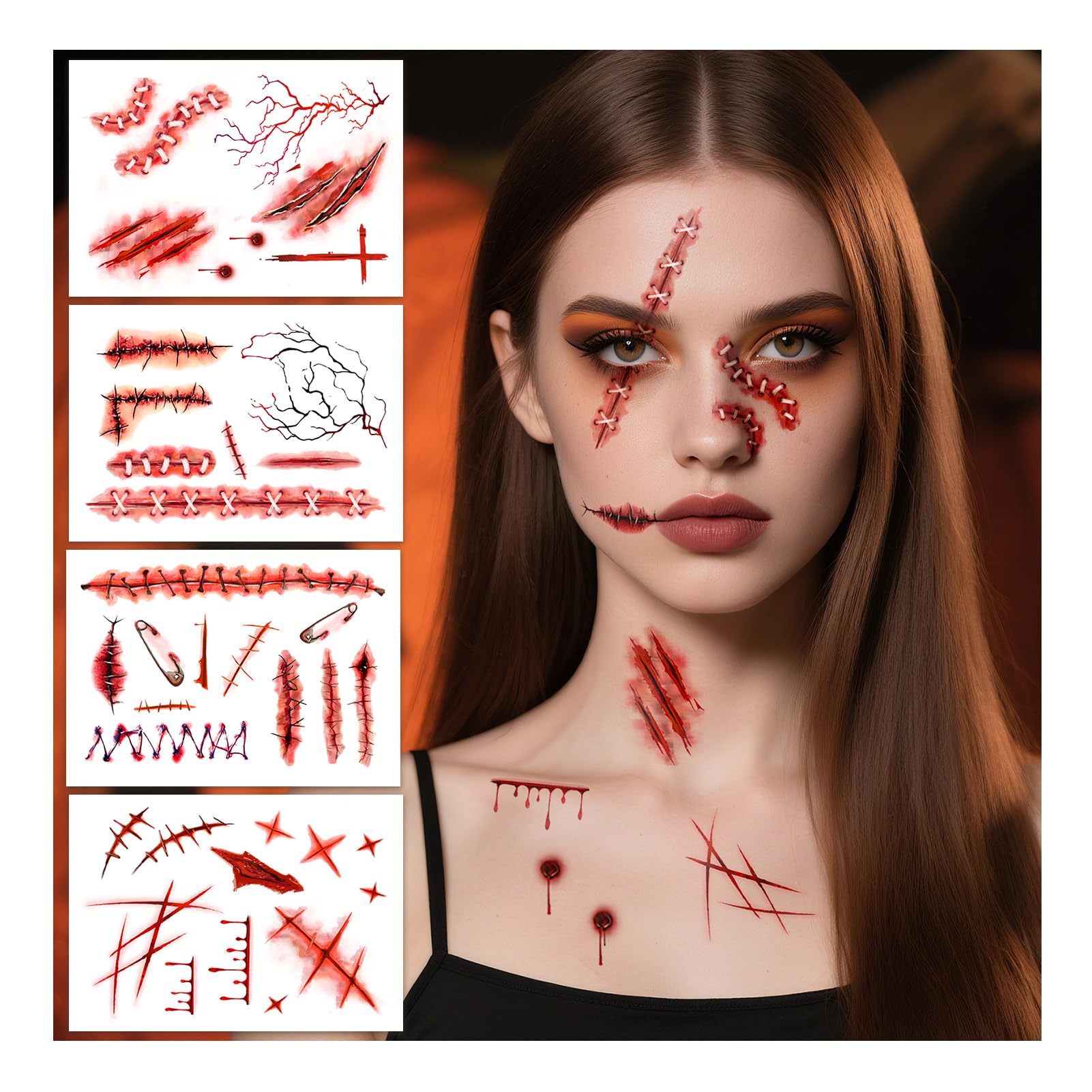 Leesgel Halloween Tattoos, Fake Blood, Cuts, Scars and Wounds Makeup Accessories