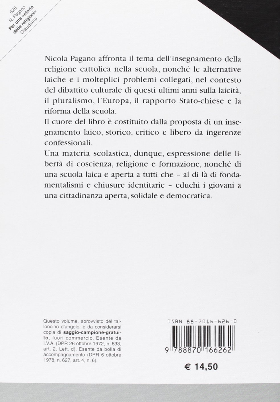 Per una «storia delle religioni». Un'alternativa laica all'ora di religione nella scuola pubblica