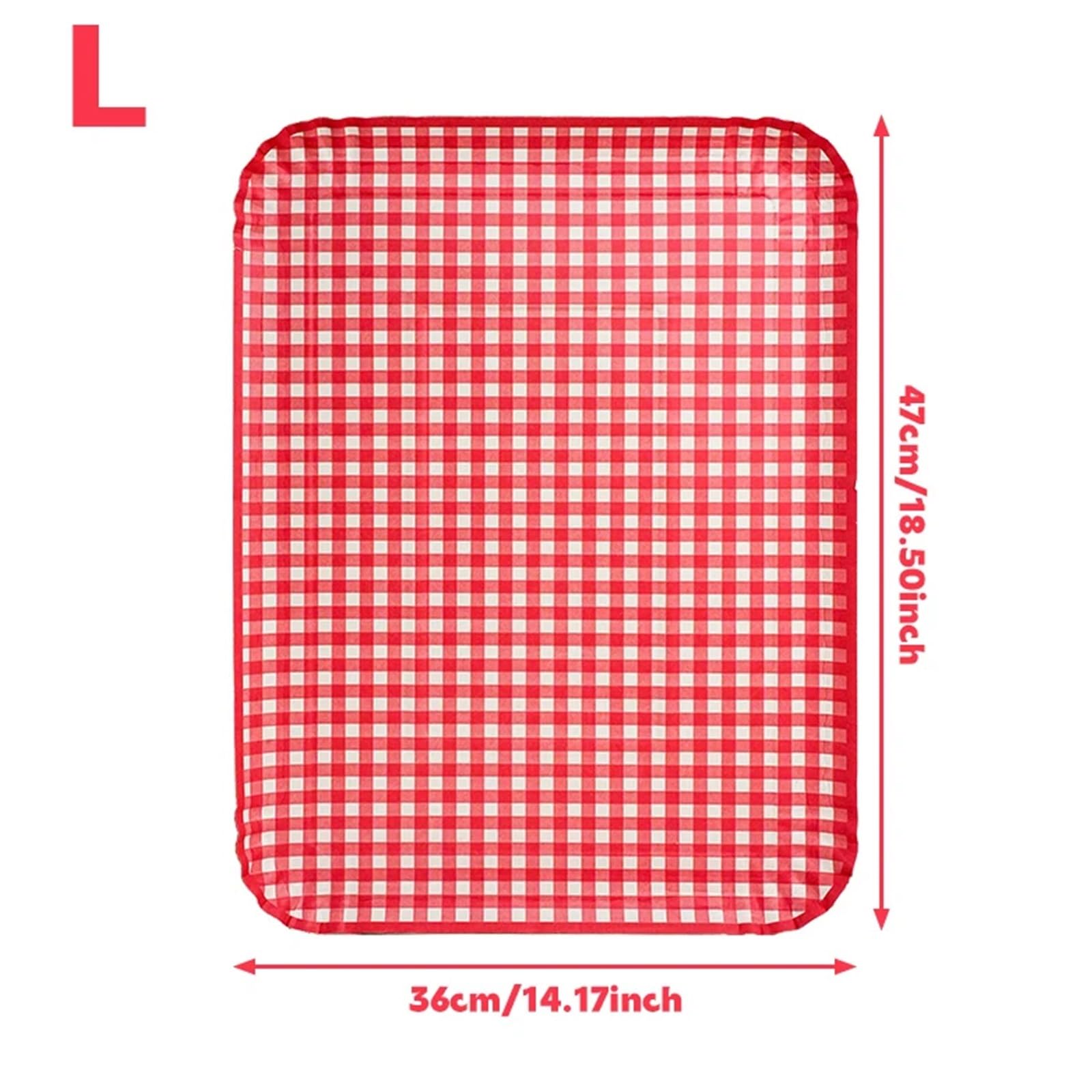 Lot de 12 assiettes jetables en carton épais à carreaux rouges et blancs pour dîner de famille, pique-nique, barbecue, anniversaire et fournitures de fête à carreaux (L)