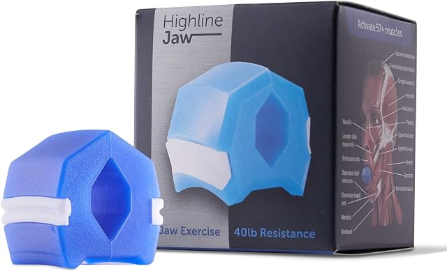 Highline Jaw Exerciser Men Face Slimmer Jaw Strengthener Chin Exerciser (Blue)