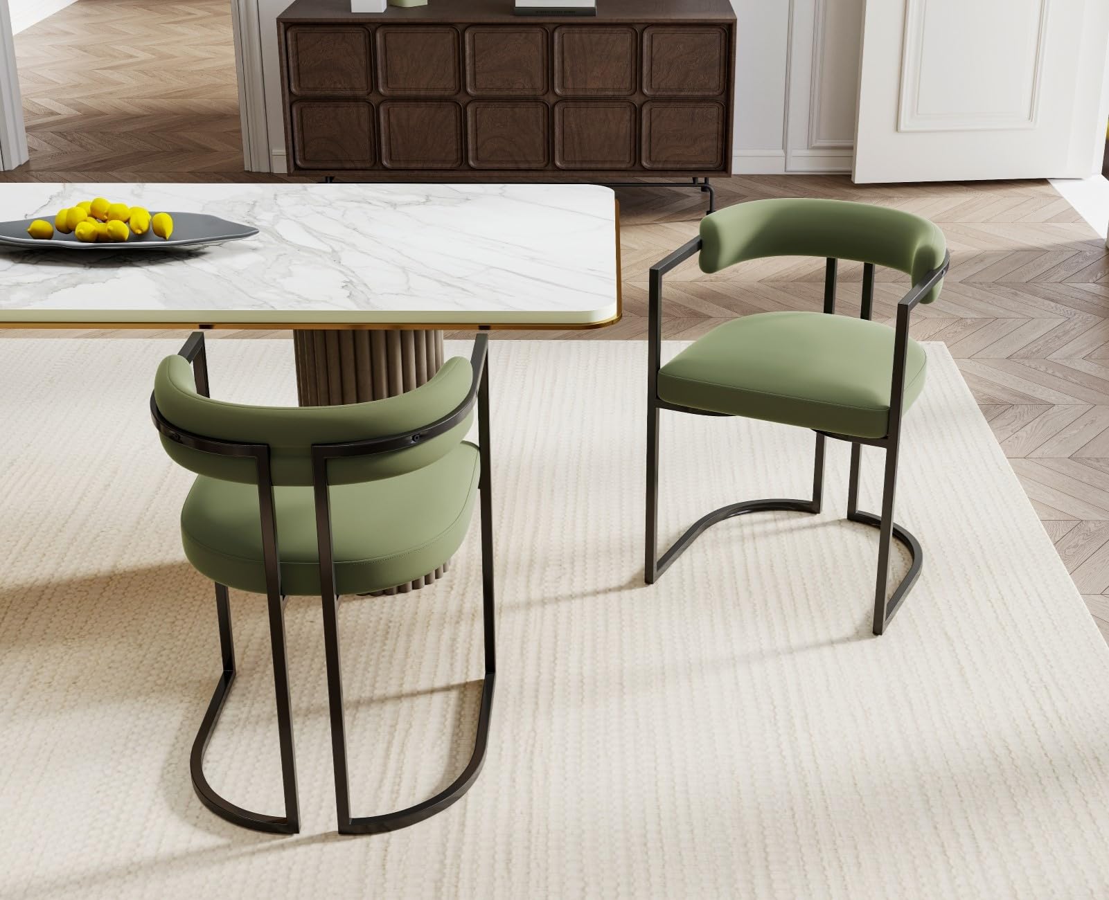 chairus Set di 2 Sedie da Pranzo in Velluto Sedie da Cucina Moderne, Verde