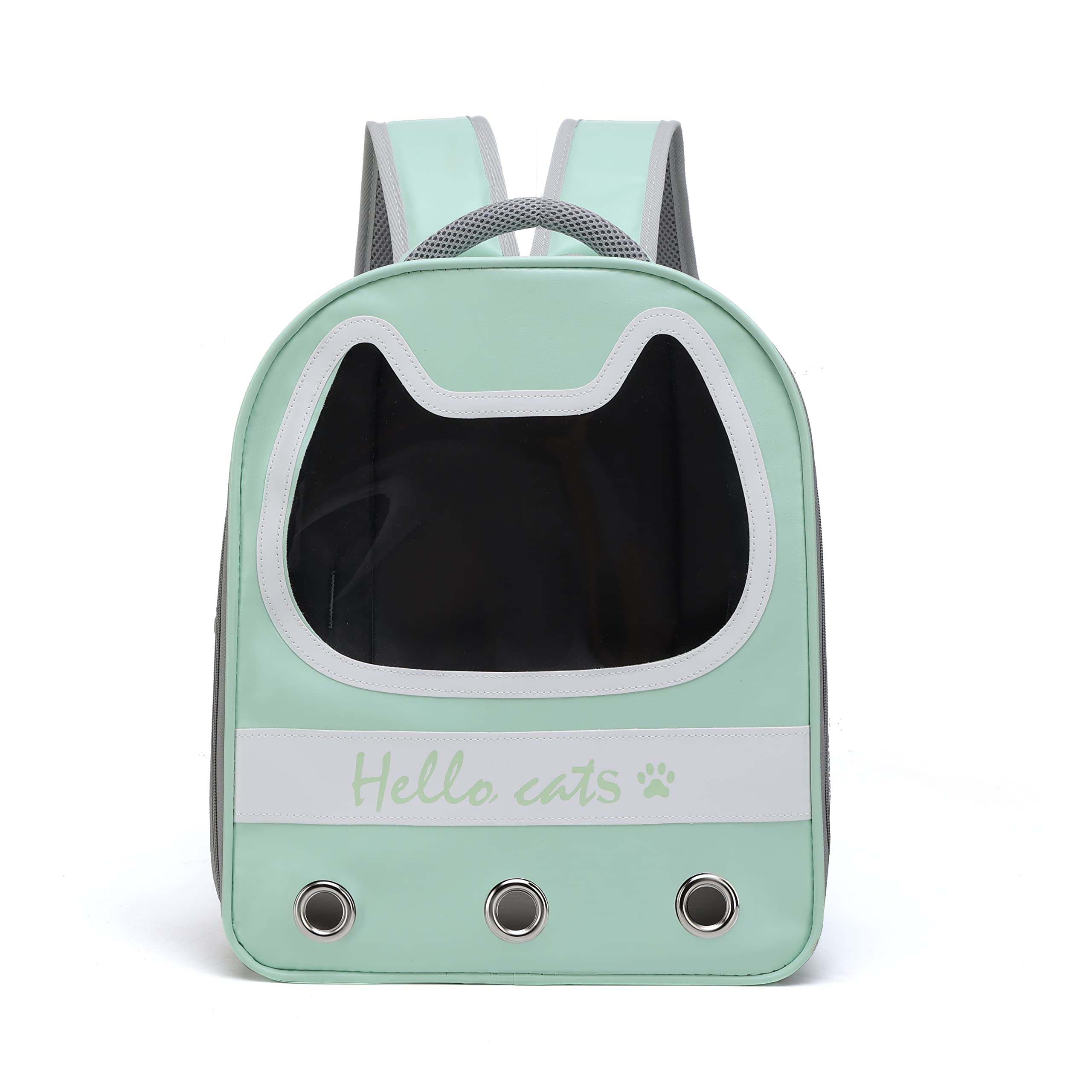 Sipobuy Mochila con Cápsula Plegable Bonita Mascotas para Gatos Pequeños Medianos Cachorro Perro, Portador Transparente Transpirable Resistente Al Calor para IR De Excursión De Camping (Verde)
