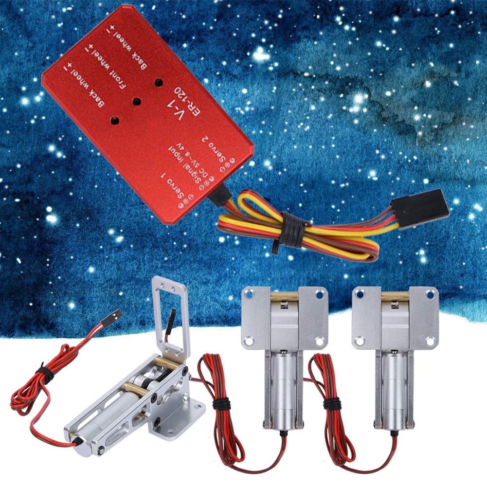 JP Hobby ER-120 Elektrisches Einziehfahrwerk, 27 x 80 x 22 mm/1,1 x 3,1 x 0,9 Zoll Legierung, elektrisch einziehbarer Controller für Starrflügelflugzeug-RC-Zubehör (Ausziehbare Basis + Controller)