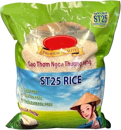Amazon.com: Gao Ngon Nhat Vietnamese Rice ST25, Gluten Free, 11.11 LBS