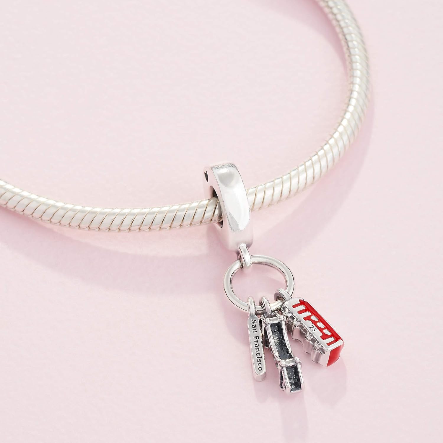 Pandora San Francisco Dangle Charm - Compatible with PANDORA Moments - Jewelry for Women - Gift for Her - Made with Sterling Silver & Enamel - with Gift Box - Image 4