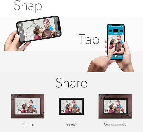 Miniatura 2 de Disney Classic Mickey Mouse PhotoShare - Marco de fotos digital inteligente de 8 pulgadas, envía fotos desde el teléfono a los marcos, Wi-Fi, 8 GB,