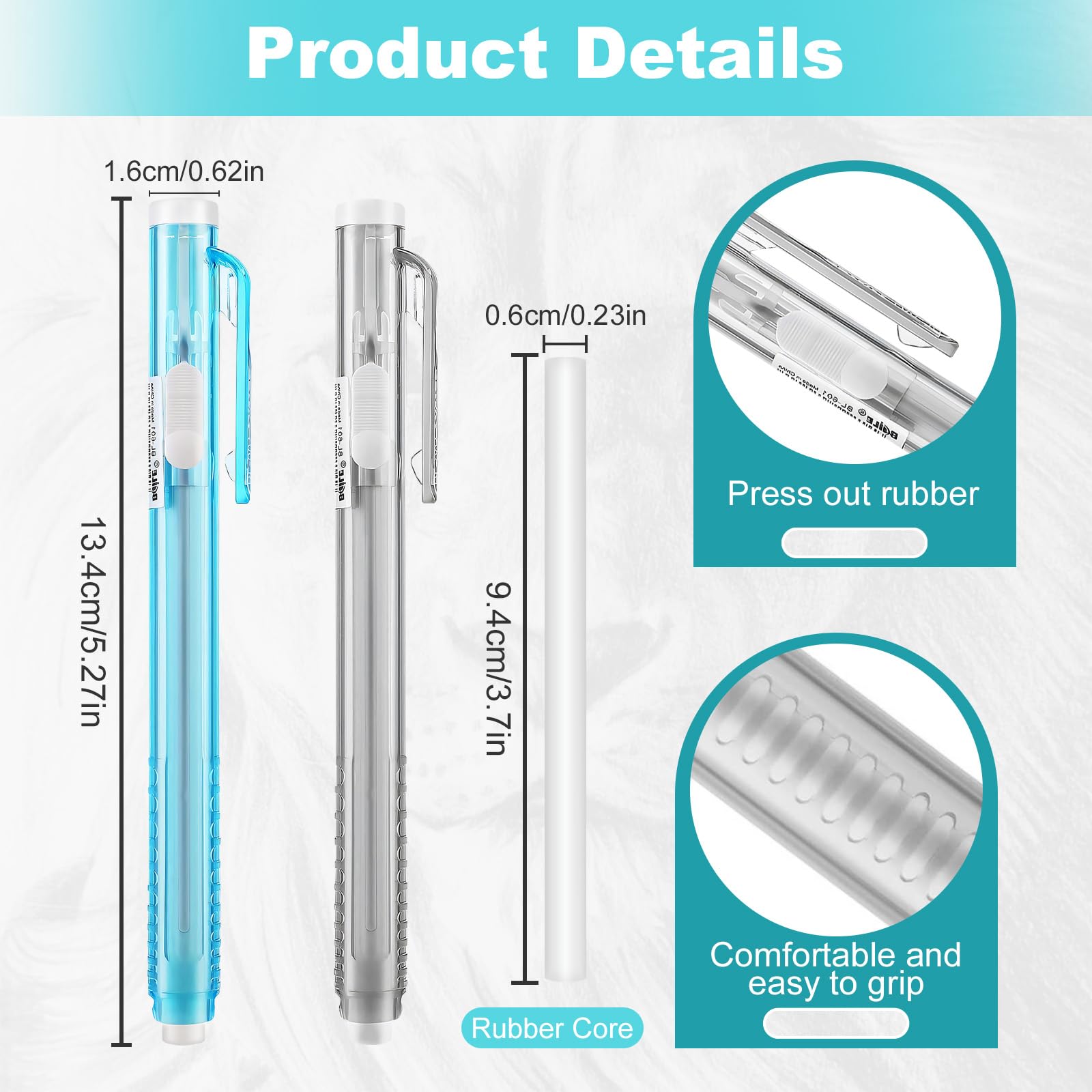 Penna-Stile Retrattile Meccanico 2 Pcs Gomme Automatiche Con 4