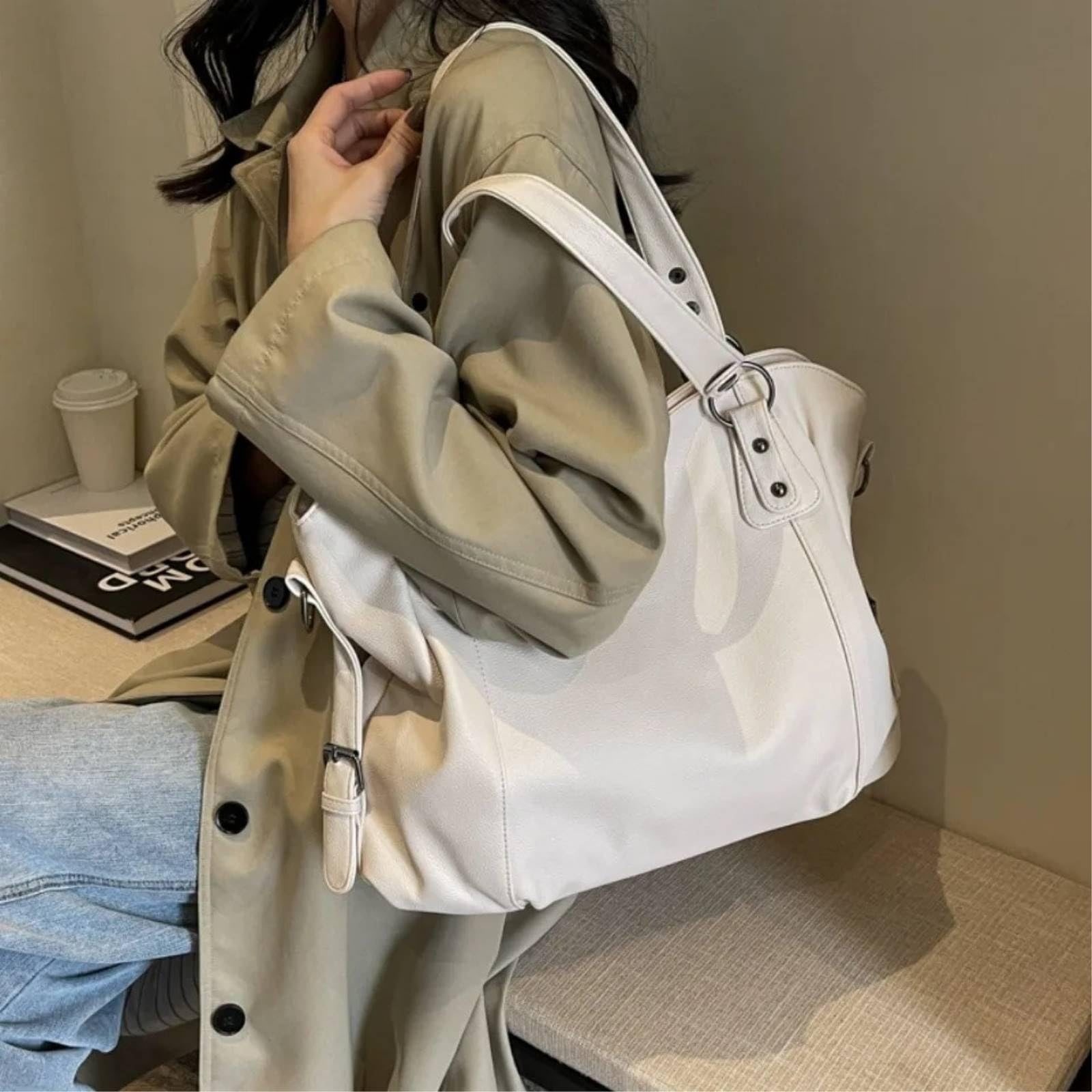 Bolsos de Mujer Bolso Hombro Suave Gran Capacidad para Mujeres con Cierre Cremallera