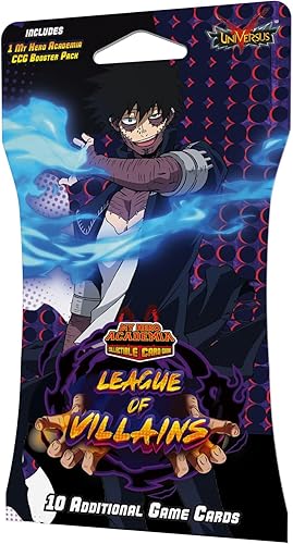 Miniatura 3 de My Hero Academia - Juego de cartas coleccionables 4 paquete de refuerzo de la liga de villanos, paquete de expansión individual con 10 cartas de