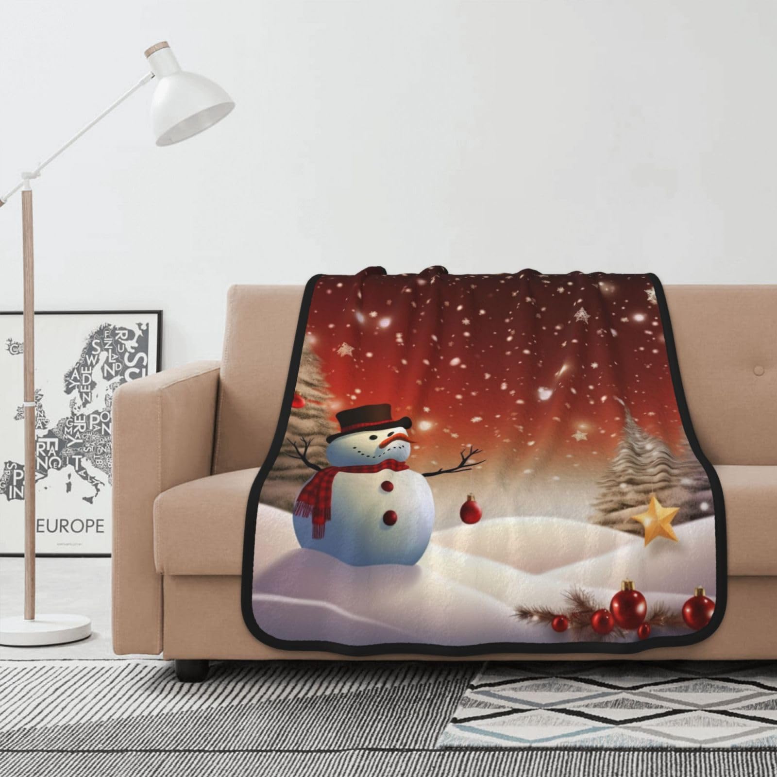 Couverture imprimée haut de gamme double face en flanelle douce de 127x101cm