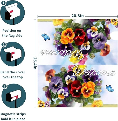 Miniatura 157 de Winter Cardinal Birds - Funda magnética para buzón, tamaño estándar de 25.5 x 21 pulgadas, diseño de pájaros rojos navideños para buzón