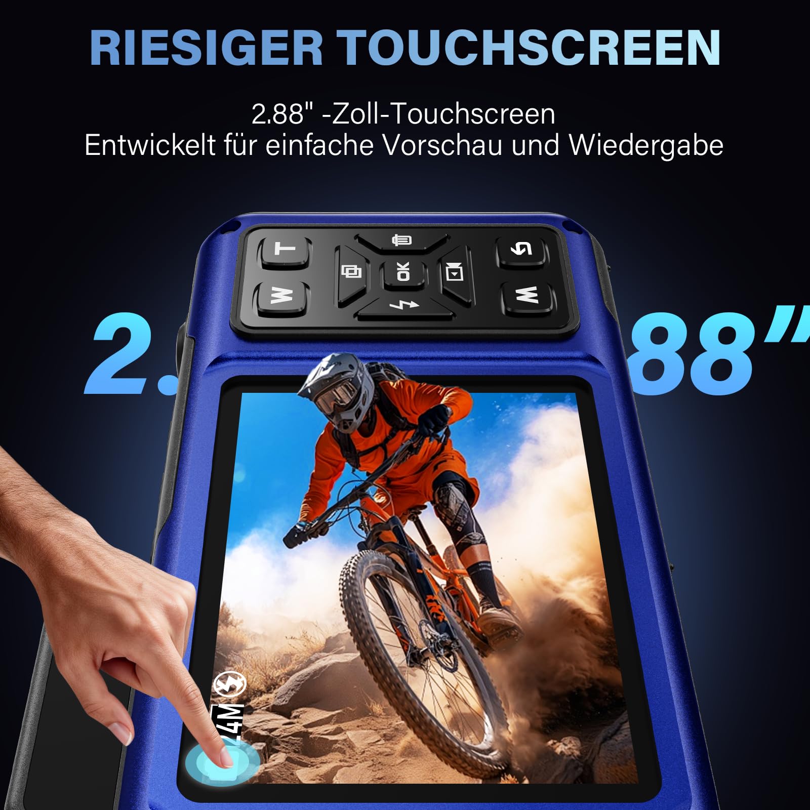 Maxmango V08 Pro 49FT Unterwasserkamera – 8K 90MP WiFi Touchscreen Unterwasserkamera Schnorcheln,2,8 Zoll Dual-Screen,Robust,Staubdicht, Stoßfest Wasserdichte Digitalkamera-64GB Karte&1800mAh Batterie