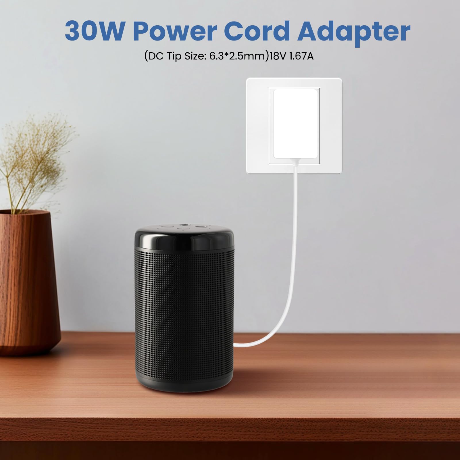 Adaptador de Corriente 30 W para Echo Cargador de Corriente Compatible con Echo Show 8 10 15 Echo 3e/4ª Generación Echo Plus 2ª Gén Alimentación 18 V 1,67 A Cable de 1,5 m — view 6