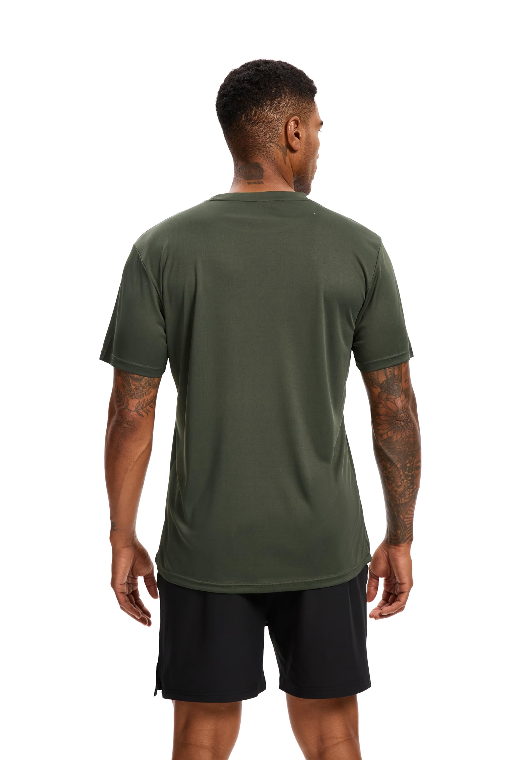 Paquete de 5 camisetas de entrenamiento para hombre, camisetas de secado rápido, protección solar UPF 50+, camisetas atléticas de manga corta, camisetas ligeras de verano