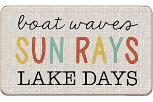 Summer Boat Waves Sun Rays Lake Days Lake House Door Mat