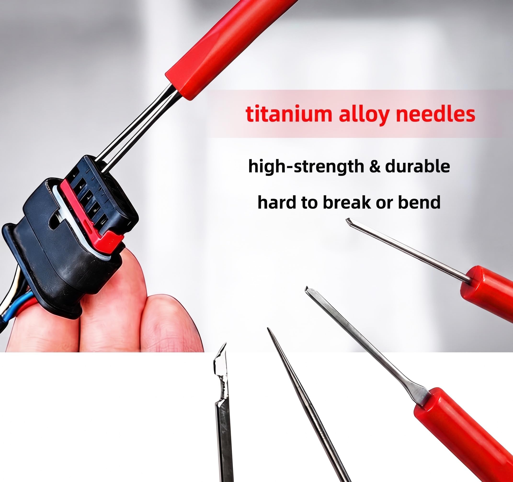 RQG Kit de herramientas de extracción de terminales, 26 piezas, kit de herramientas de extracción de pines eléctricos, universal para reemplazar y liberar conectores de arnés de cables automotrices de