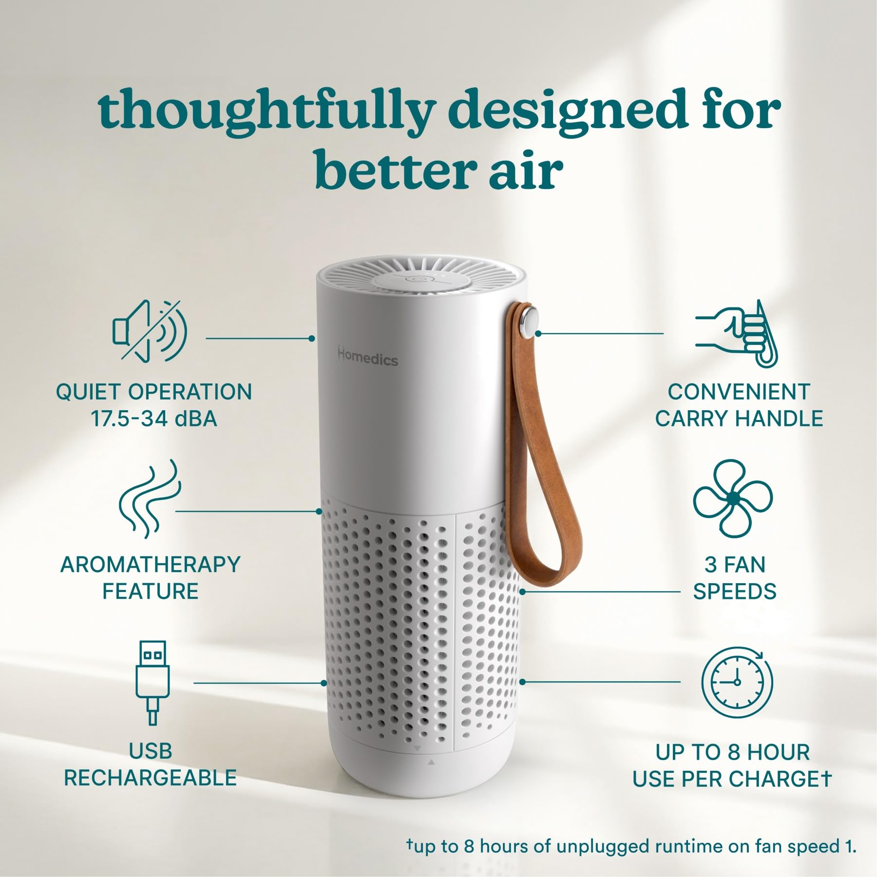 Homedics Personal Air Purifier with HEPA-Type Filter & Activated Carbon view 3