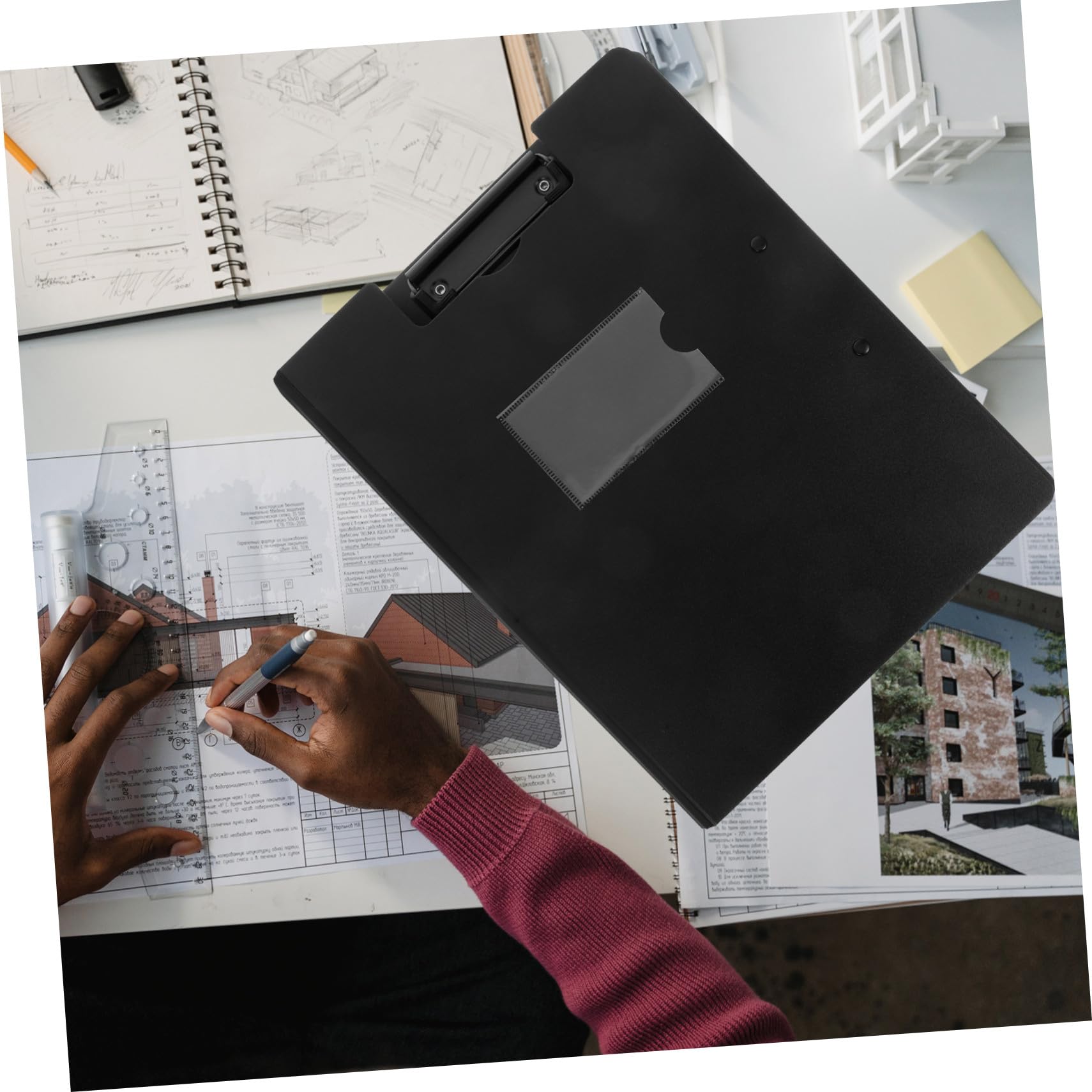 Alipis 6 pièces Lot de Porte-blocs Pliables avec Double Clip Métal Dossier Portable Multifonction pour Stockage Documents et Prise de Notes pour Bureau École et Infirmières