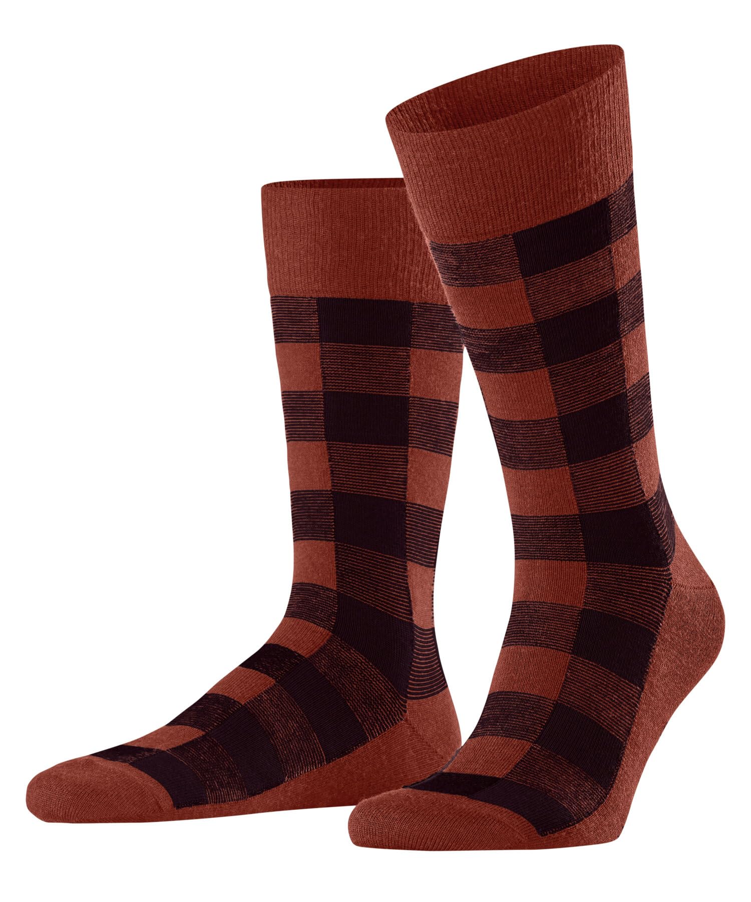 Burlington Men's Buffalo Check M So Wool Patterned 1 Pair Socks, Yellow Sunset 8038, 6.5-11