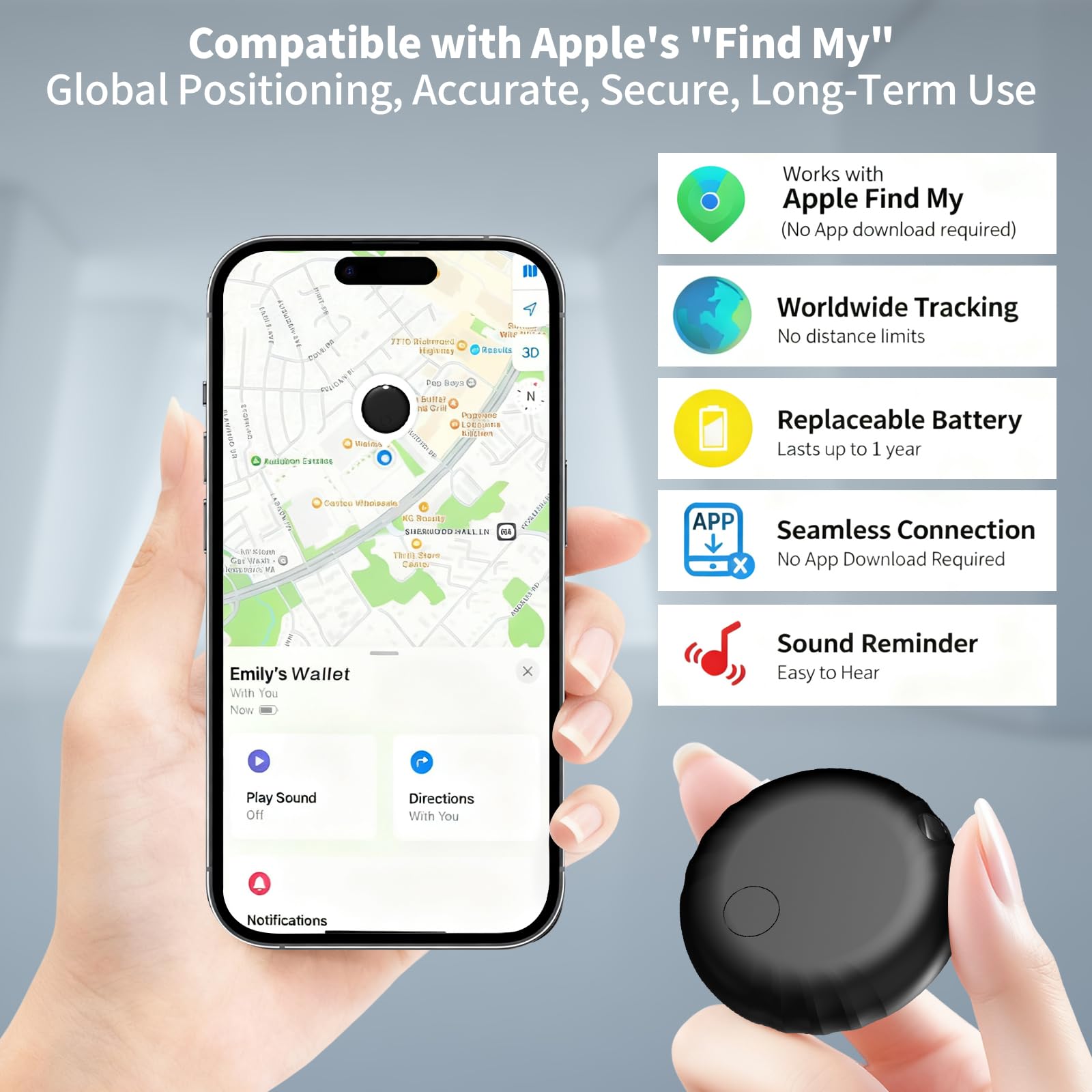 Smart Tracker Tag, GPS Trackers Auto Ohne ABO Kompatibel mit Apple „Wo Ist?“ (iOS Nur), Mini Schlüsselfinder für Schlüssel Gepäck Koffer, Bluetooth Tracker Tag für Kinder Hund, 5er Pack