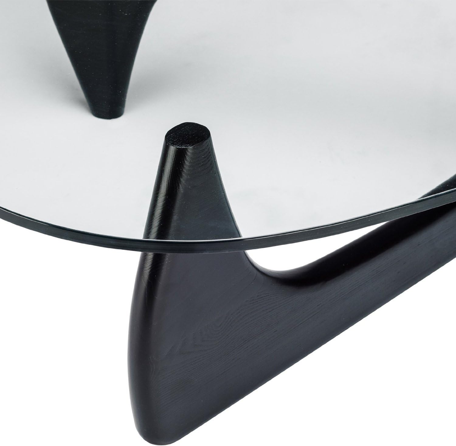 Contemporary Glass Coffee Table Black Finish Base