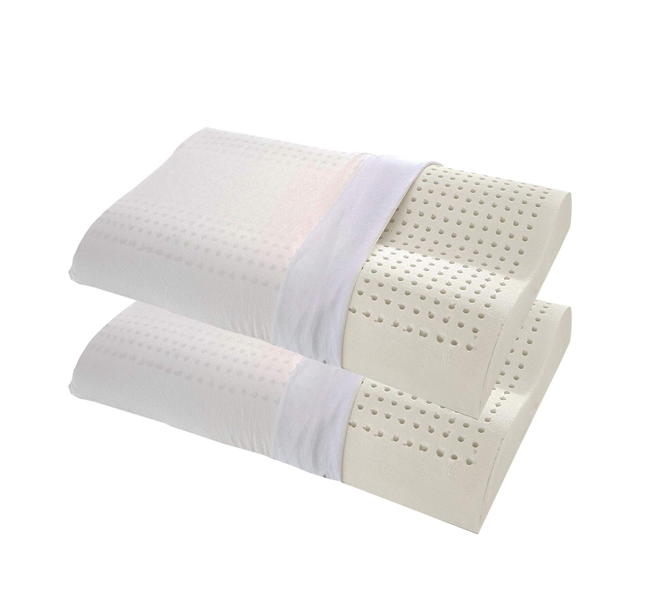Morflex® – Cuscino Traspirante Ortho-Cervicale COPPIA Sfoderabile in Memory Sagomato Forma Doppia Onda – Misura 66 X 42 X 11 cm MEDIO ALTO X 10 cm BASSO – Certificato Dispositivo Medico Classe I