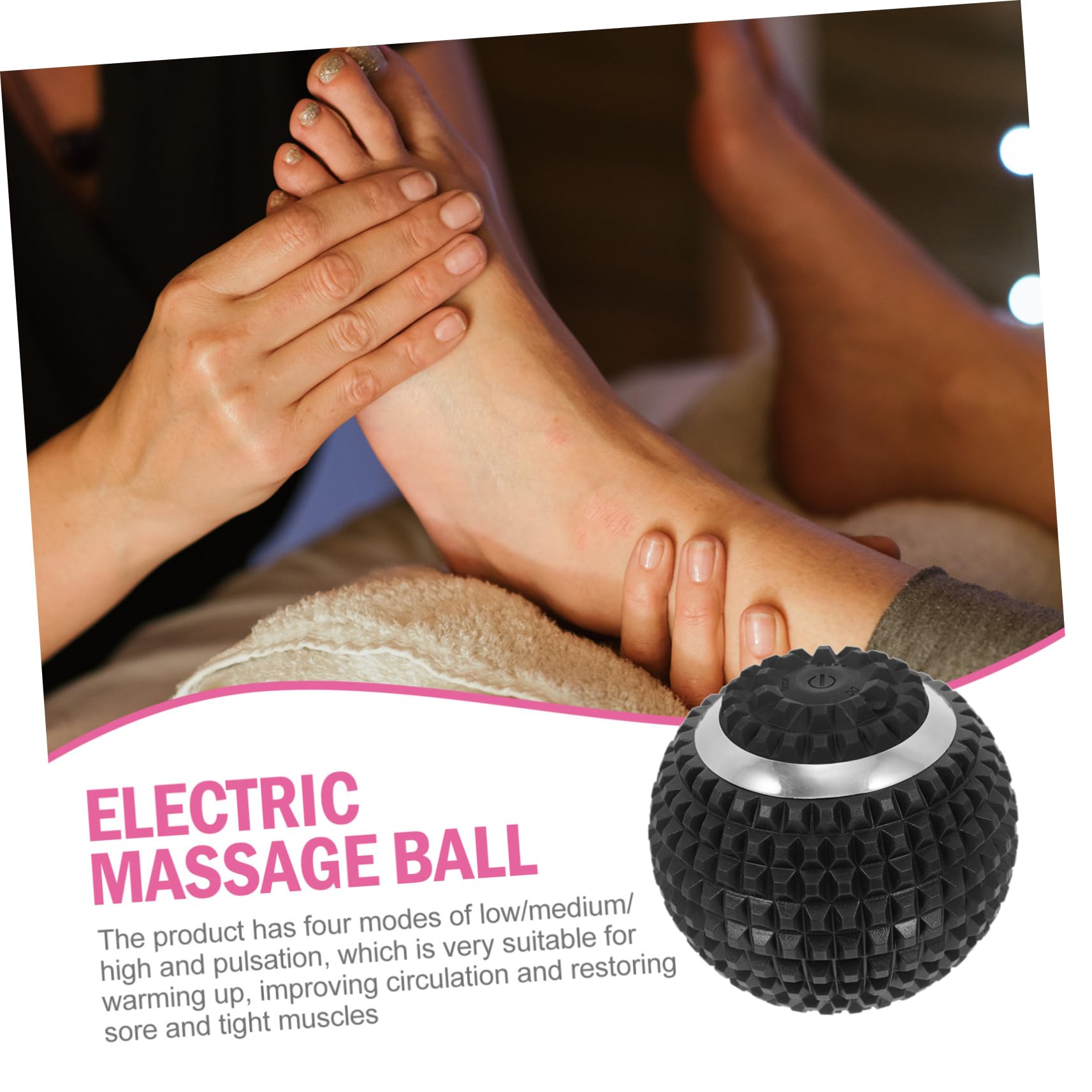 FRCOLOR Bola de Masaje Eléctrica Alivio de Fascitis Plantar para Pies y Músculos Material Abs Adecuado para Viajar y Acampar