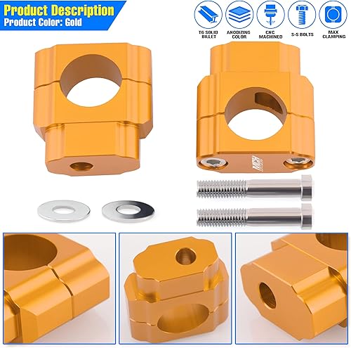 Miniatura 2 de Elevadores de manillar de motocicleta de 1 18 pulgadas, soportes de abrazadera de manillar de 1.102 in para 110 cc, 125 cc, 150 cc, 200 cc, ATV