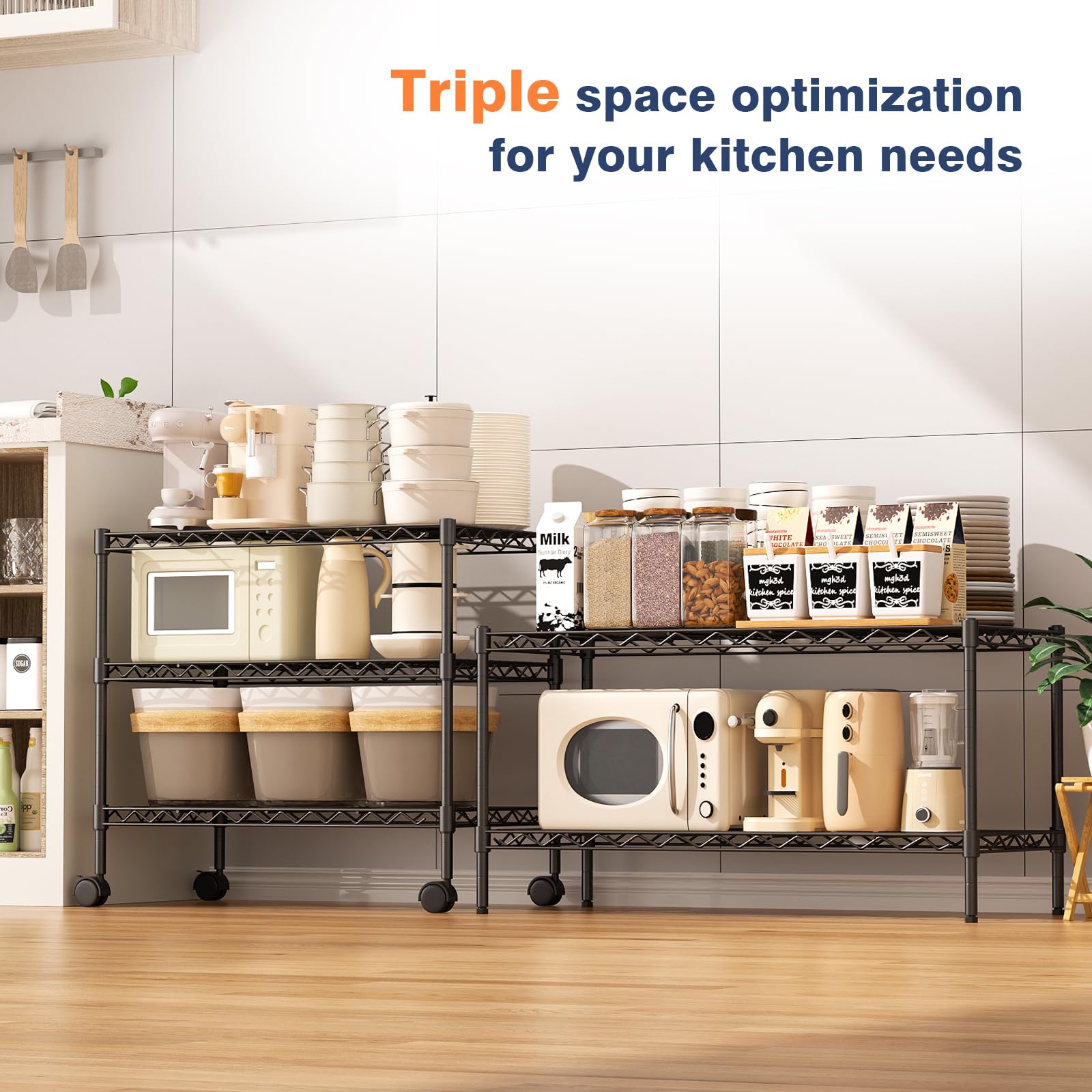 Amazon.com: 2 Tier Wire Shelf,Adjustable Metal Storage with