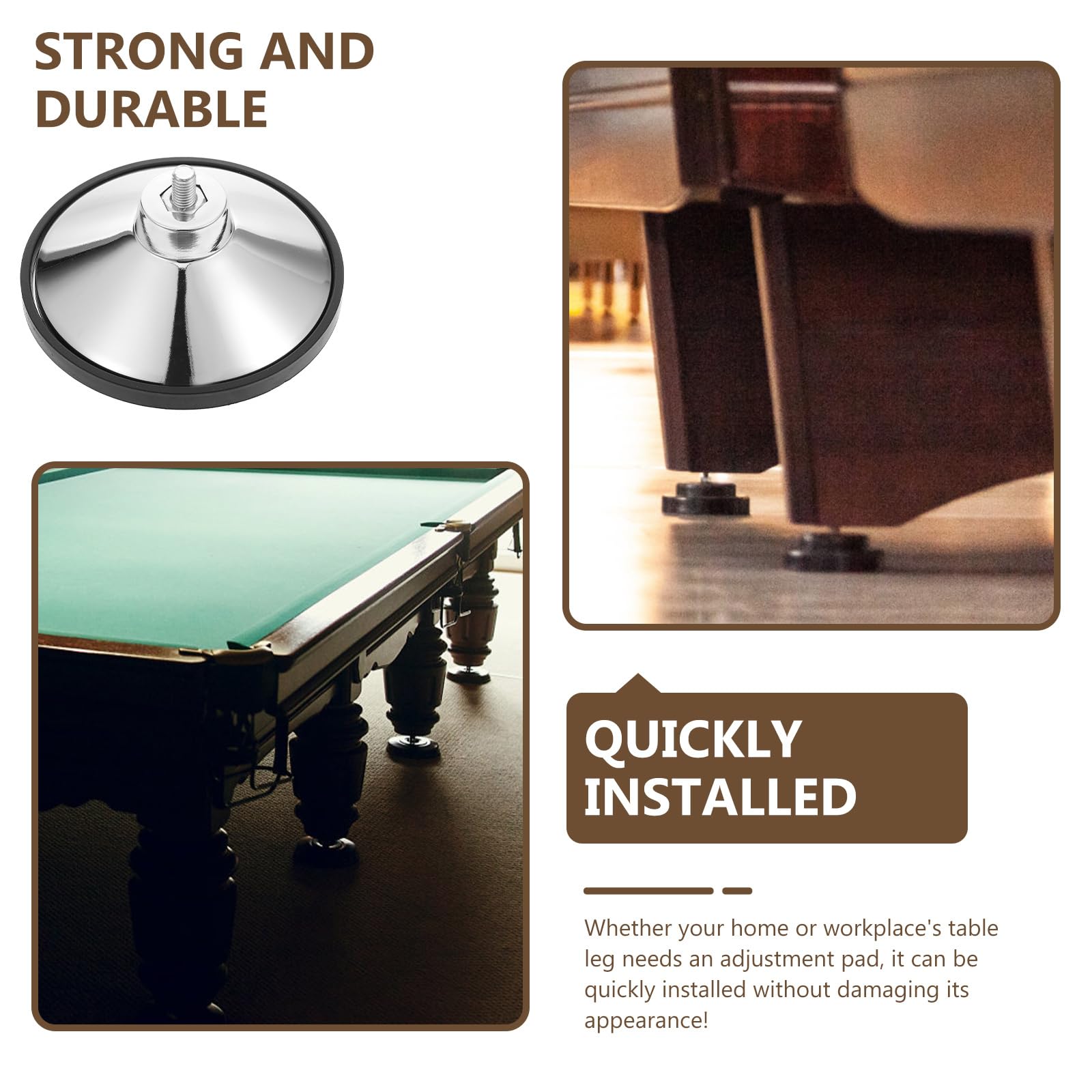 Pool Block Levelers Pool Table Leveling Kit 4 Sets Pool Table Leg Levelers - Adjustable ...