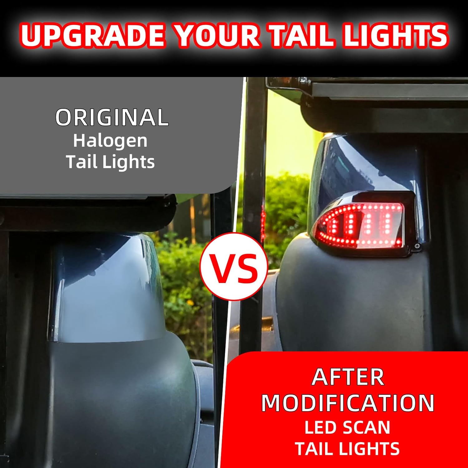 NOKINS Golf Cart LED Tail Lights for Club Car Tempo/Precedent, Deluxe Brake Light,12 Volt Universal Replacement Accessories Gas & Electric Models