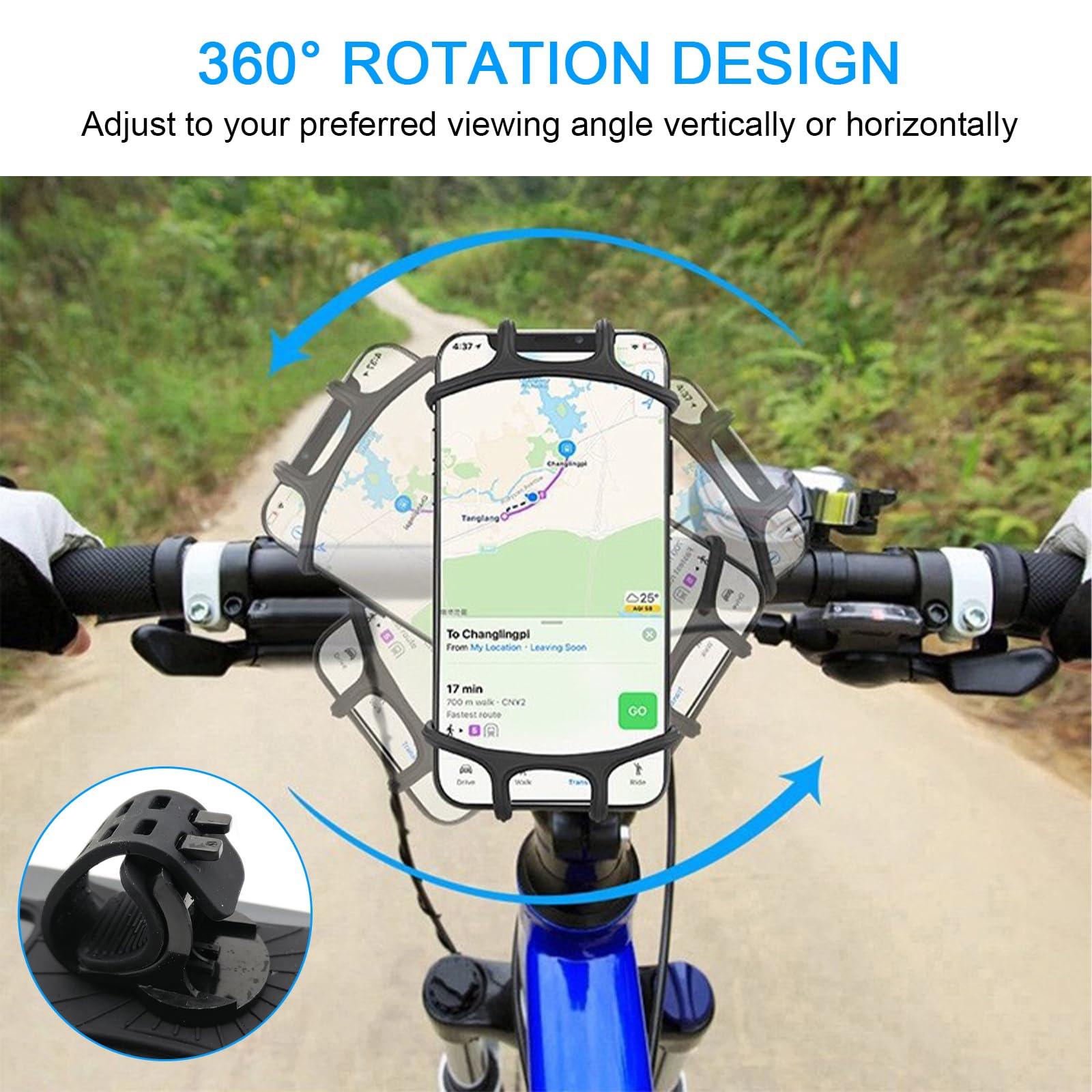 Uchwyt na kierownicę - Obrotowy o 360° dla motocykla i roweru, Smartfon MTB i szosowy