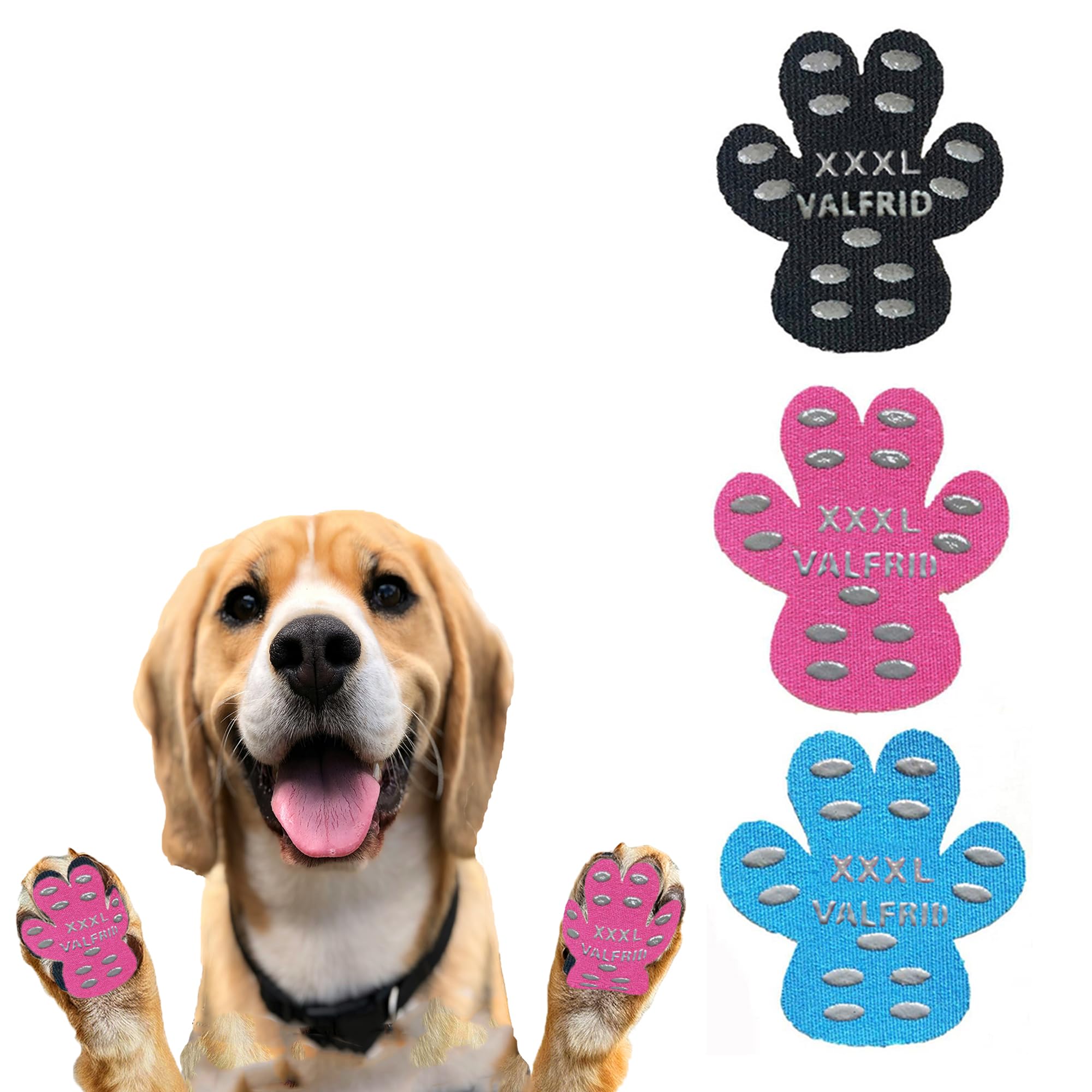 ‌VALFRID Dog Paw Protector Pads,15 Sets-60 Pads Anti-Slip Grips for Hardwood Floors,Best for Hot Pavement,Strong Self-Adhesive Traction Stickers for