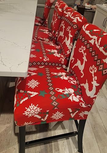 Miniatura 10 de SearchI Juego de 4 fundas elásticas para taburetes de bar, elásticas, extraíbles y lavables, fundas para sillas de bar de punto de sarga, fundas