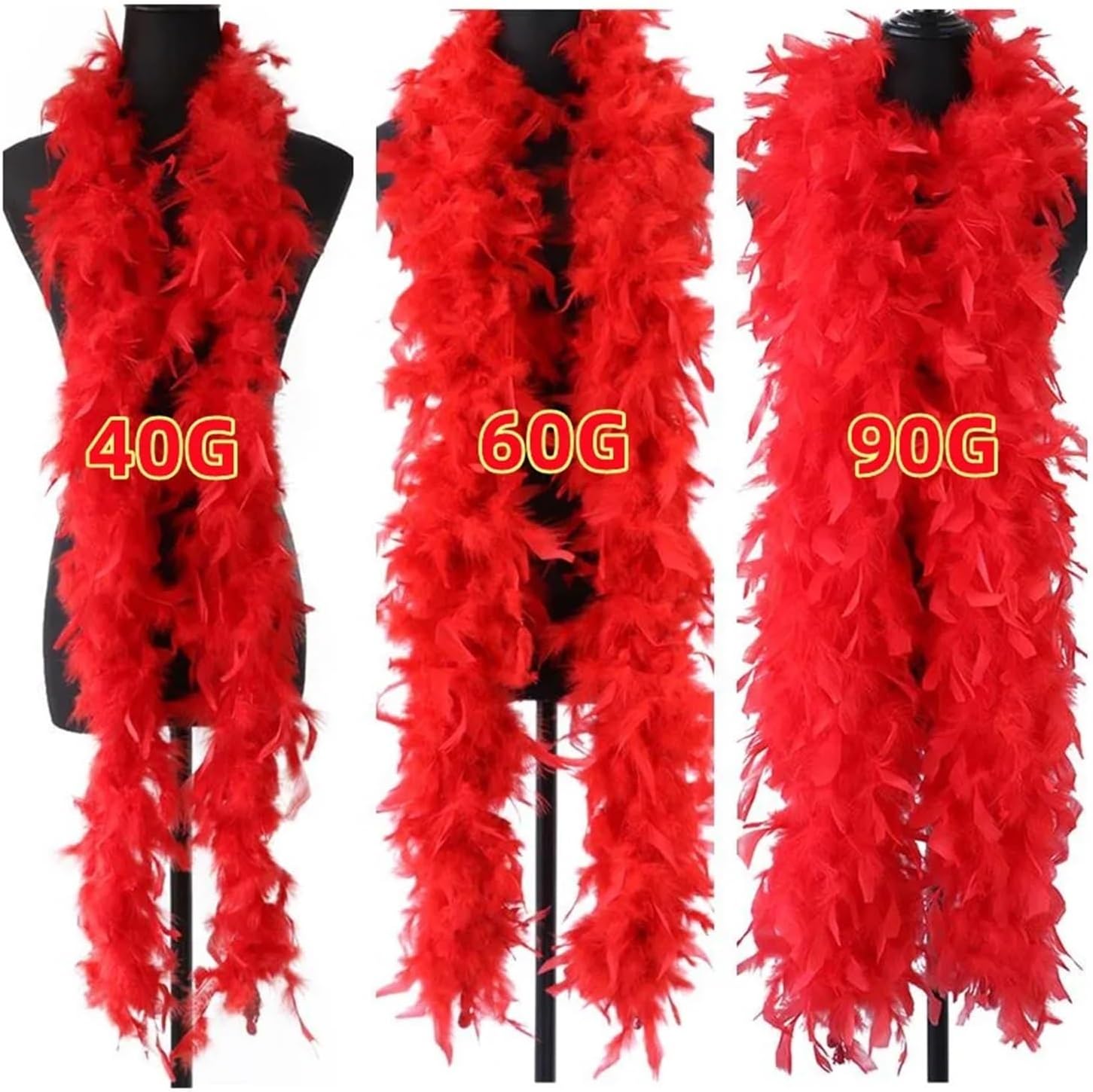 Feather Boa 2PCS Turkey Feather Boa 2 Meter 40g 60g 90g for Carnival Party Dress Clothes Costume Scarf Shawl