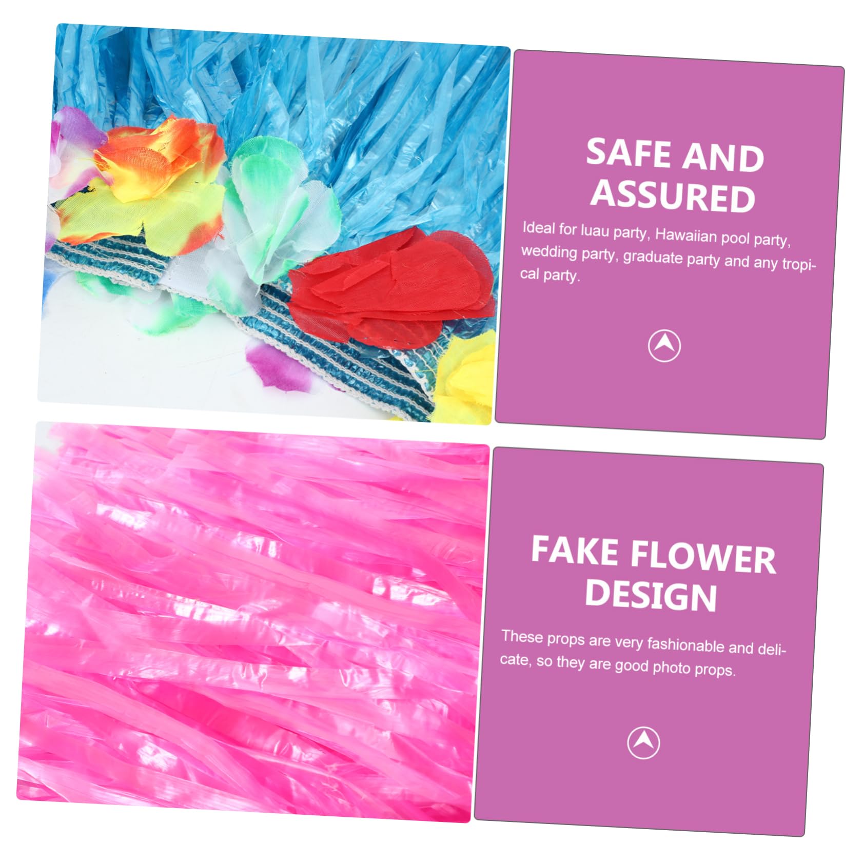 Alipis 6 Stück Hawaii Hula Rock und Leis mit Blumen Party Dekoration aus Pp und Stoff Accessoires für Luau Party und Strandfest Kreatives Sommerkostüm