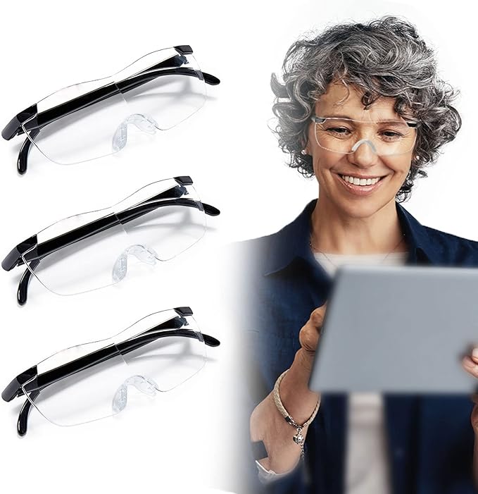 TSHAOUN 3 Pieces Big Vision Magnifying Glasses 160 Times Clear
