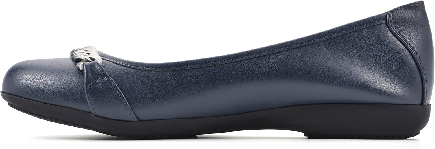 CLIFFS BY WHITE MOUNTAIN Charmed Women's Ballet Flat, Navy/Smooth, 11 M