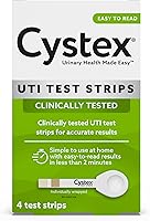 Cystex UTI Test Strips for Women & Men: Fast Accurate At-Home UTI Test in 2 Minutes, Easy Clean Grip Handle, 4-Count