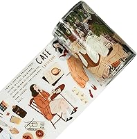 Vista 10 de WT Carefree - Cinta de PET ancha, rollo individual, diseños originales de personajes, decoración transparente para diarios, planificadores