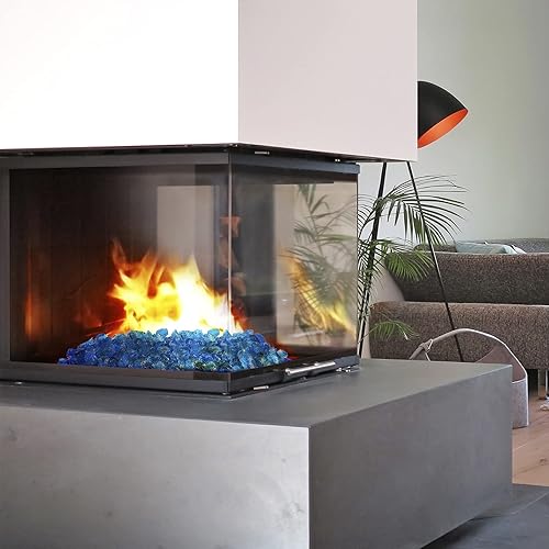 Miniatura 4 de Mr. Fireglass Piedras de fuego trituradas de vidrio para fogatas de gas natural o propano, 10 libras de piedras de vidrio recicladas decorativas