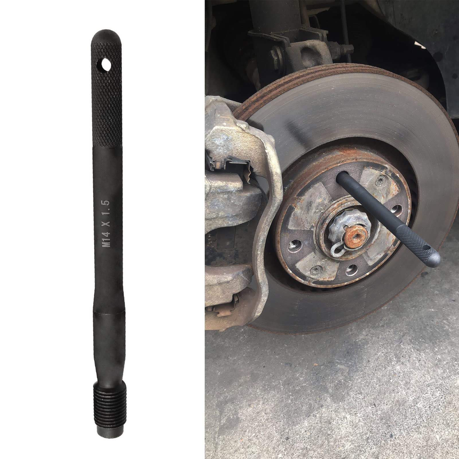 HUIOP narzędzie do prowadzenia koła, narzędzie do prowadzenia koła, wyrównywania koła, śruba, narzędzie mechaniczne, śruba, prowadnica montażu koła, metryczny M14