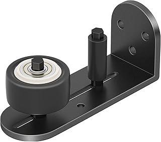 Sliding Barn Door Floor Guide, Quiet Bearing, Barn Door Adjustable Rubber Rollers, Barn Door Floor Track, Flush Bottom, Round Edge Design, 4.49" L*1.57" W*1.97" H